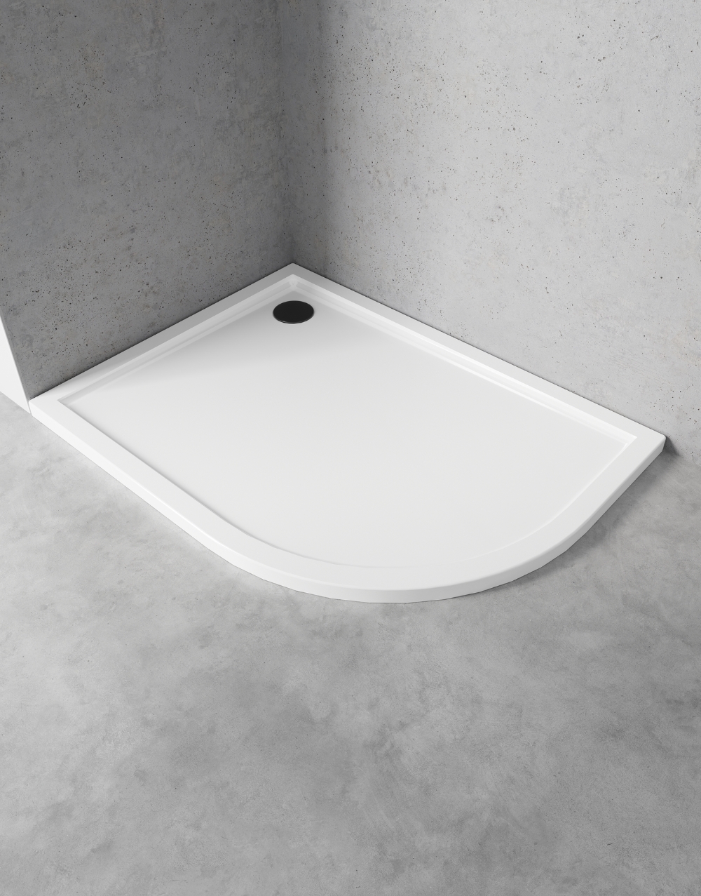 Asymetrické polokruhové sprchové vaničky