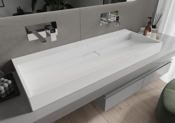 Baterie umyvadlové nástěnné bílé