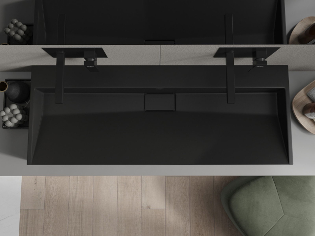 Umyvadlo s podomítkovými bateriemi