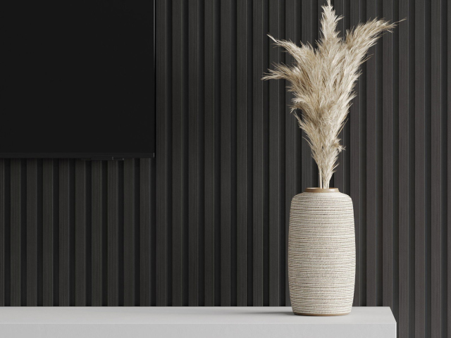 Černé lamely v pokoji