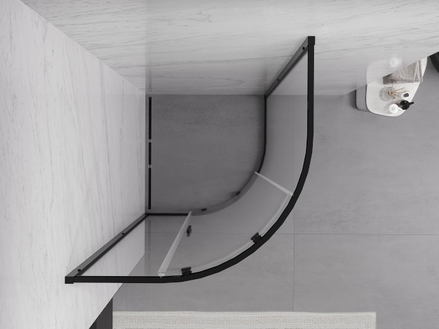 Půlkruhový tvar sprchy