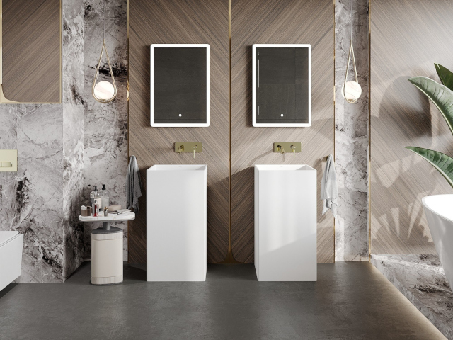 Dlaždice podobné kameni Mexen v koupelně