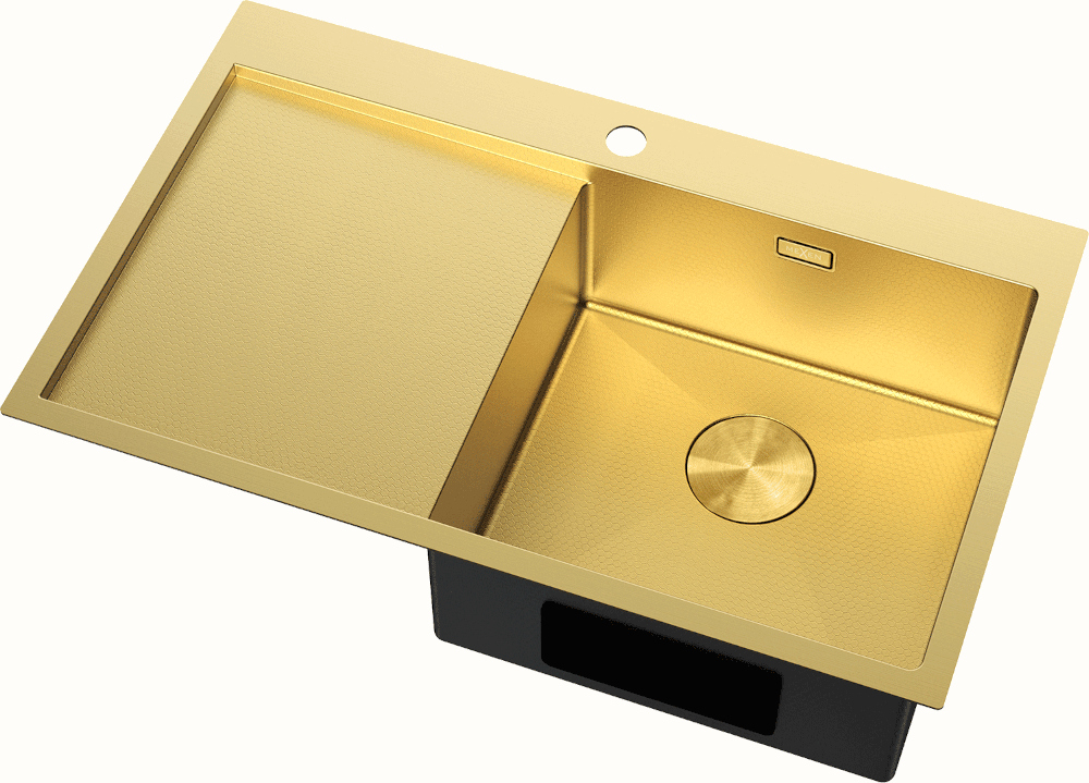 Zlatý nerezový dřez