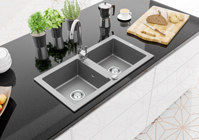 Granitové dřezy dvoukomorové