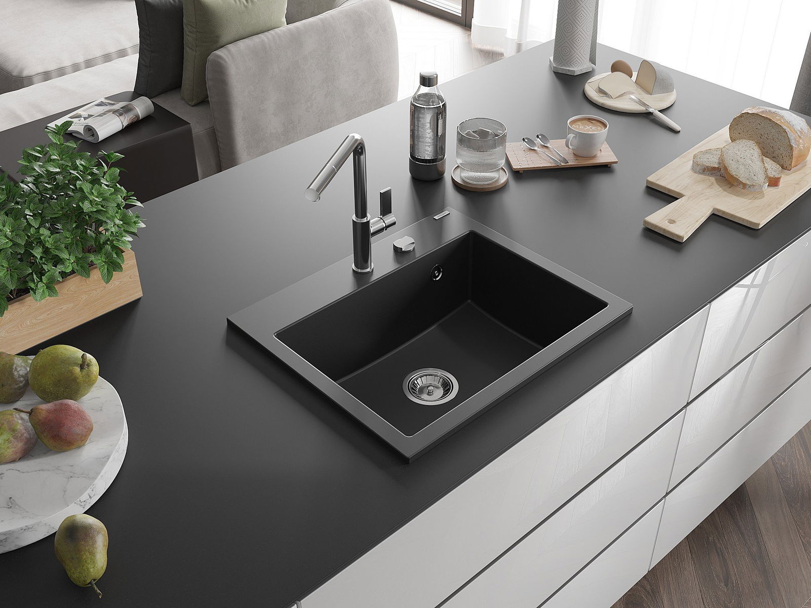 Dřez s otvorem na baterii