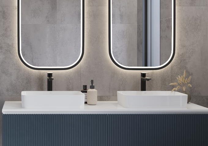 Závěsné umyvadla šedá