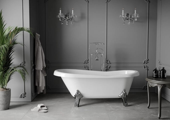 retro koupelna dlaždice napodobující kámen