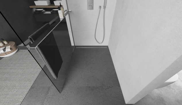 Sprchová zástěna s poličkou v moderním stylu