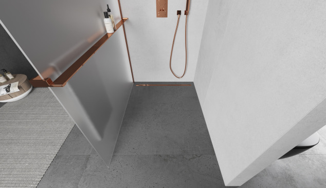 Exkluzivní růžové zlato v koupelně