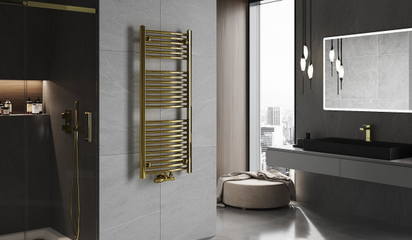 Barva, styl a funkčnost - tedy zlatý radiátor v koupelně